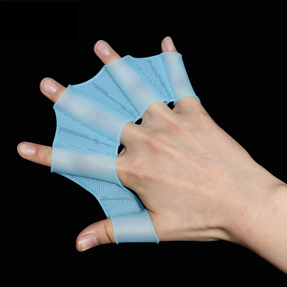 Palmes de natation en silicone ergonomiques avec gants palmés pour adultes et enfants, parfaites pour l'entraînement en piscine ou les sports aquatiques