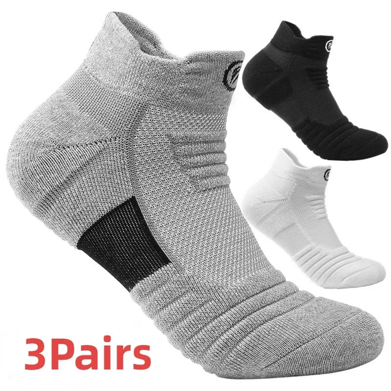 3 paires de Chaussettes Homme et Femme de Sport Respirantes - Compression Élastique Haute pour Basketball, Cyclisme, Course à Pied, Basket