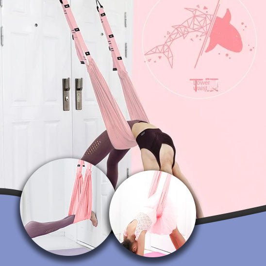 Aerial Yoga Rope Straight Horse Crotch Open Elastic Yoga Belt Split Lower Waist Trainer Inverted Rope Pull Extension Belt - CORPSDECHAMPION