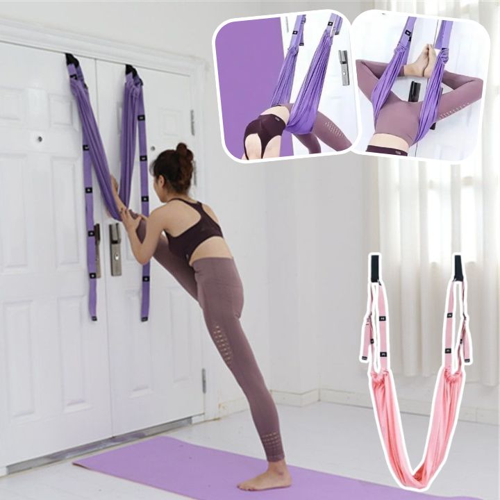 Aerial Yoga Rope Straight Horse Crotch Open Elastic Yoga Belt Split Lower Waist Trainer Inverted Rope Pull Extension Belt - CORPSDECHAMPION