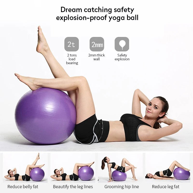 Balles de Fitness en PVC, balle de Yoga épaissie, antidéflagrante, équipement de gymnastique à domicile, Pilates, balle d'équilibre45cm/55cm/65cm/75cm/85cm/95cm - CORPSDECHAMPION