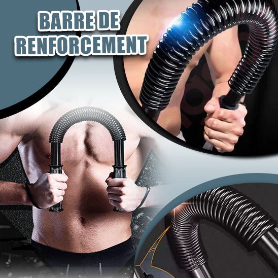 Barre de musculation polyvalente renforcant les biceps, triceps, pectoraux et muscles des bras grâce à sa technologie à ressort innovante. - CORPSDECHAMPION