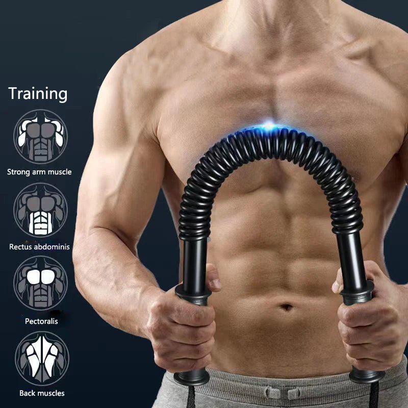 Barre de musculation polyvalente renforcant les biceps, triceps, pectoraux et muscles des bras grâce à sa technologie à ressort innovante. - CORPSDECHAMPION