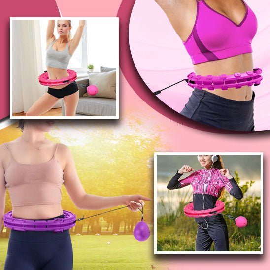 Cerceaux de fitness lestés Hula Circle pour adultes, favorisant la perte de poids et le bien-être grâce à leur grande taille réglable et leur conception intelligente 2-en-1 avec nœuds détachables. - CORPSDECHAMPION