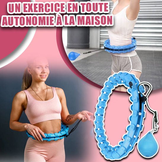 Cerceaux de fitness lestés Hula Circle pour adultes, favorisant la perte de poids et le bien-être grâce à leur grande taille réglable et leur conception intelligente 2-en-1 avec nœuds détachables. - CORPSDECHAMPION