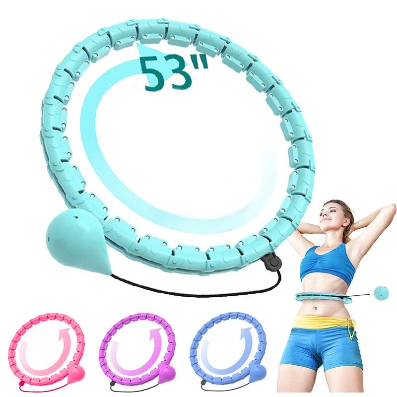 Cerceaux de fitness lestés Hula Circle pour adultes, favorisant la perte de poids et le bien-être grâce à leur grande taille réglable et leur conception intelligente 2-en-1 avec nœuds détachables. - CORPSDECHAMPION