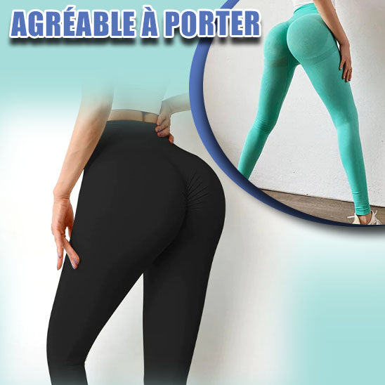 Leggings de sport sans couture pour femmes, taille haute, élastiques et solides, parfaits pour le yoga, le jogging, avec un séchage rapide et un effet push-up, un pantalon slim polyvalent.