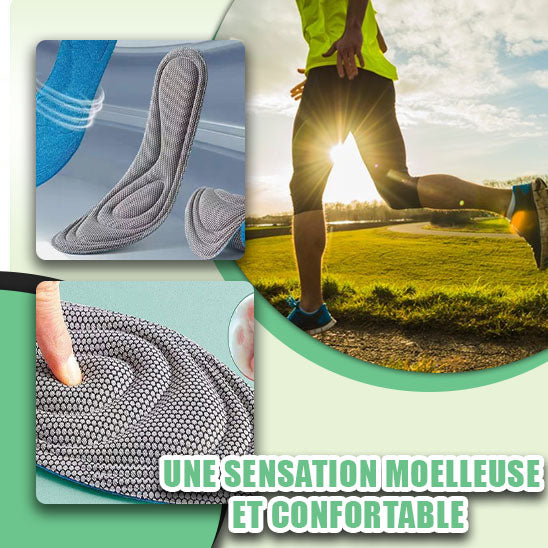 Semelles orthopédiques unisexes en mousse à mémoire de forme anti-transpiration avec désodorisation, idéales pour un amorti optimal lors de la course à pied ou du sport