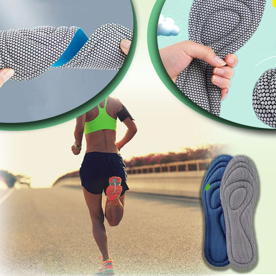 Semelles orthopédiques unisexes en mousse à mémoire de forme anti-transpiration avec désodorisation, idéales pour un amorti optimal lors de la course à pied ou du sport