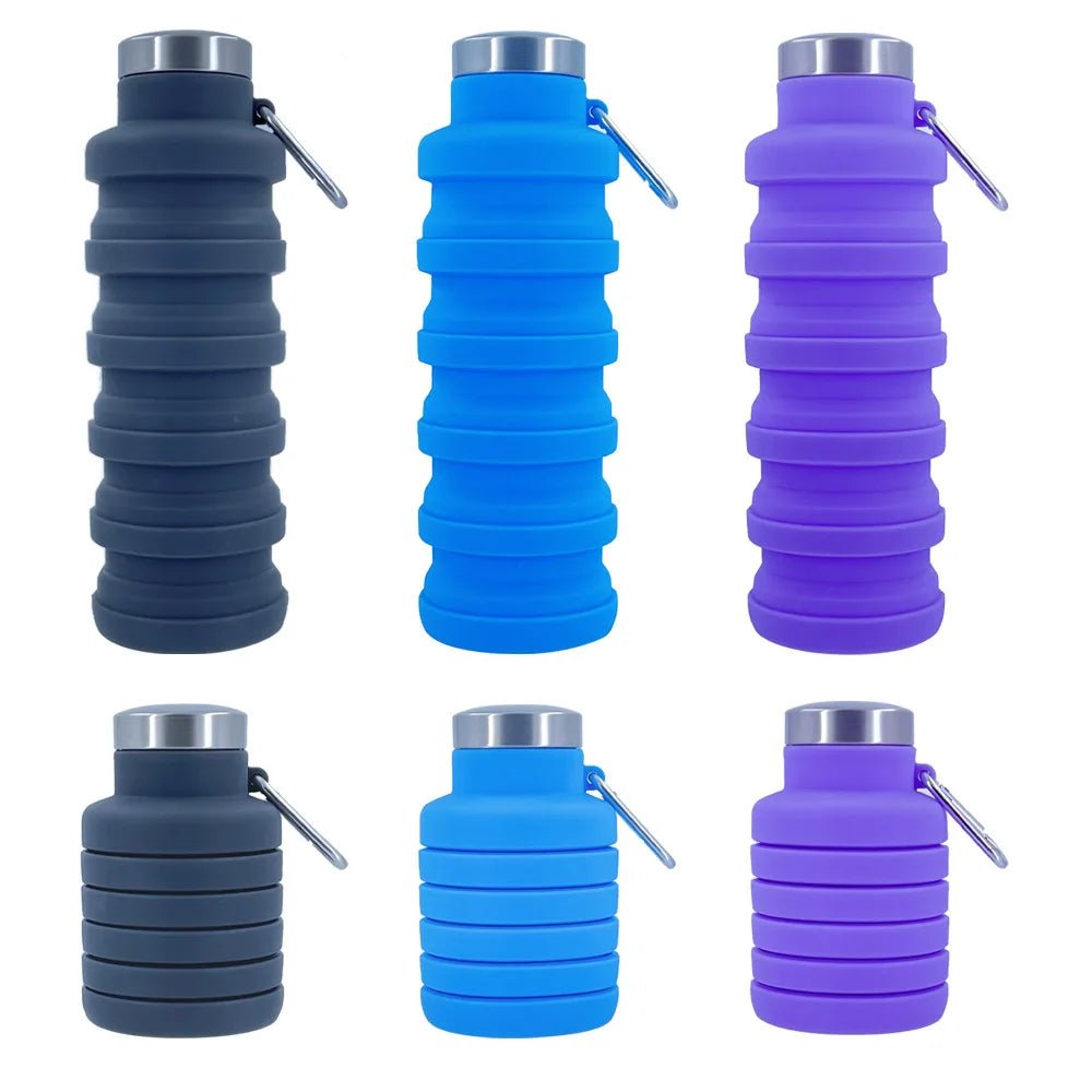 Nouvelle bouteille d'eau en Silicone Portable rétractable bouteille de café pliante tasses et outils de voyage en plein air bouteilles de Sport pliables - CORPSDECHAMPION