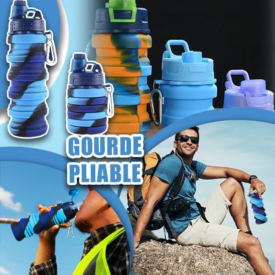 Nouvelle bouteille d'eau en Silicone Portable rétractable bouteille de café pliante tasses et outils de voyage en plein air bouteilles de Sport pliables - CORPSDECHAMPION