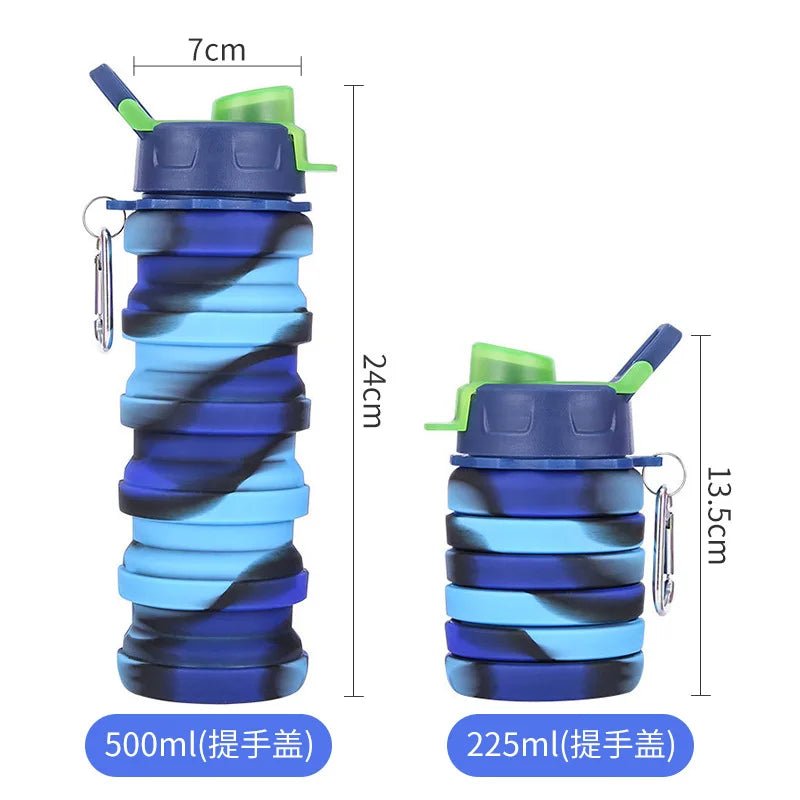 Nouvelle bouteille d'eau en Silicone Portable rétractable bouteille de café pliante tasses et outils de voyage en plein air bouteilles de Sport pliables - CORPSDECHAMPION