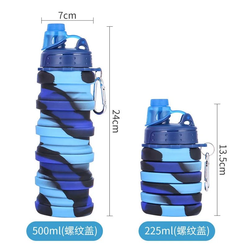 Nouvelle bouteille d'eau en Silicone Portable rétractable bouteille de café pliante tasses et outils de voyage en plein air bouteilles de Sport pliables - CORPSDECHAMPION