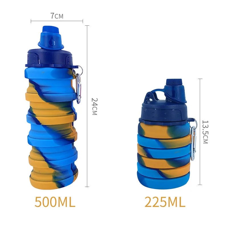 Nouvelle bouteille d'eau en Silicone Portable rétractable bouteille de café pliante tasses et outils de voyage en plein air bouteilles de Sport pliables - CORPSDECHAMPION