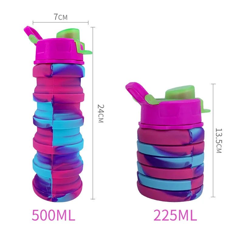 Nouvelle bouteille d'eau en Silicone Portable rétractable bouteille de café pliante tasses et outils de voyage en plein air bouteilles de Sport pliables - CORPSDECHAMPION