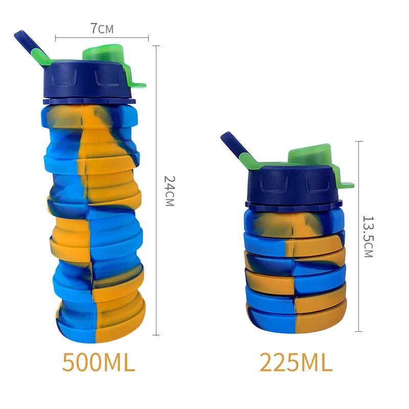 Nouvelle bouteille d'eau en Silicone Portable rétractable bouteille de café pliante tasses et outils de voyage en plein air bouteilles de Sport pliables - CORPSDECHAMPION