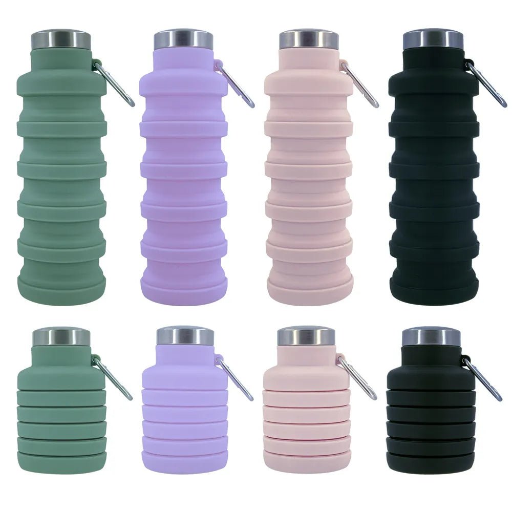 Nouvelle bouteille d'eau en Silicone Portable rétractable bouteille de café pliante tasses et outils de voyage en plein air bouteilles de Sport pliables - CORPSDECHAMPION