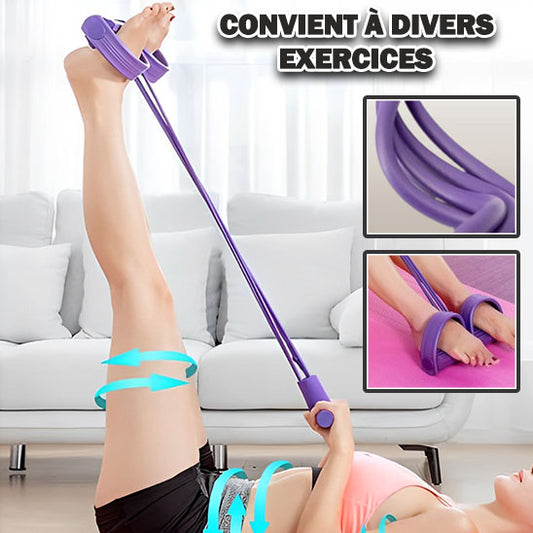 Rameur élastique pour exercices de renforcement musculaire, fitness et yoga