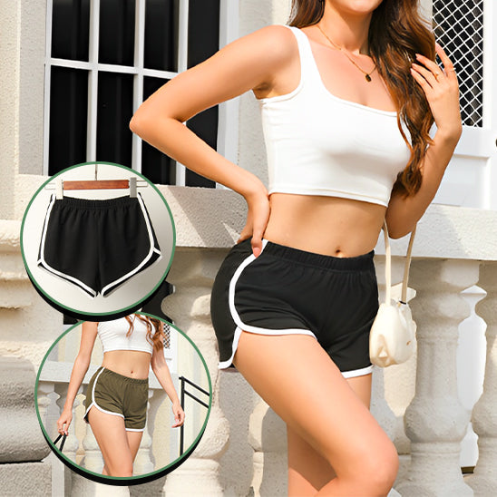 Short de sport femme FitEssence™ conçu en tissu respirant pour un séchage rapide, parfait pour le jogging et les activités de plein air.WWW.CORPSDECHAMPION.COM 