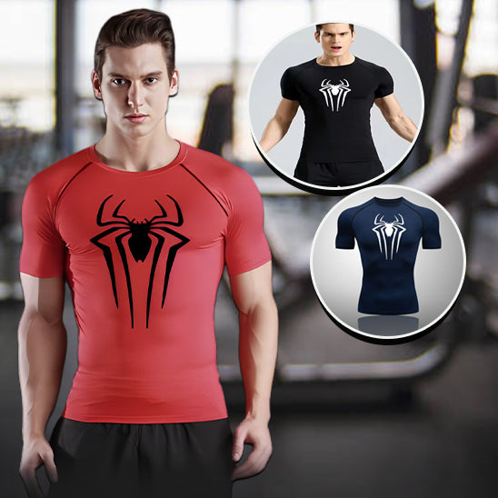 T-shirt sport homme SpiderPerformance™ avec coupe ajustée et col rond, idéal pour toutes les activités sportives.