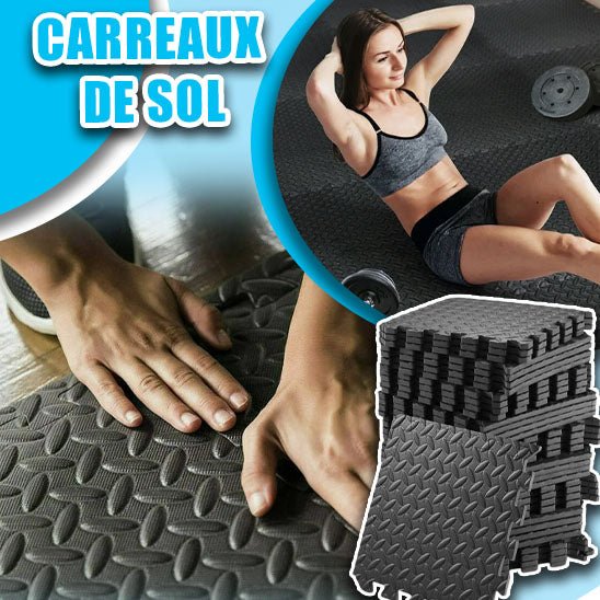 Tapis de Fitness Puzzle 4 à 12 pièces, tapis de massage, carreaux de sol en mousse emboîtables Eva pour salle de sport à domicile, tapis d'équipement de gymnastique à domicile, tapis de sol antidérapant - CORPSDECHAMPION