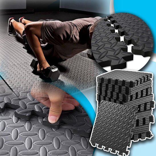 Tapis de Fitness Puzzle 4 à 12 pièces, tapis de massage, carreaux de sol en mousse emboîtables Eva pour salle de sport à domicile, tapis d'équipement de gymnastique à domicile, tapis de sol antidérapant - CORPSDECHAMPION